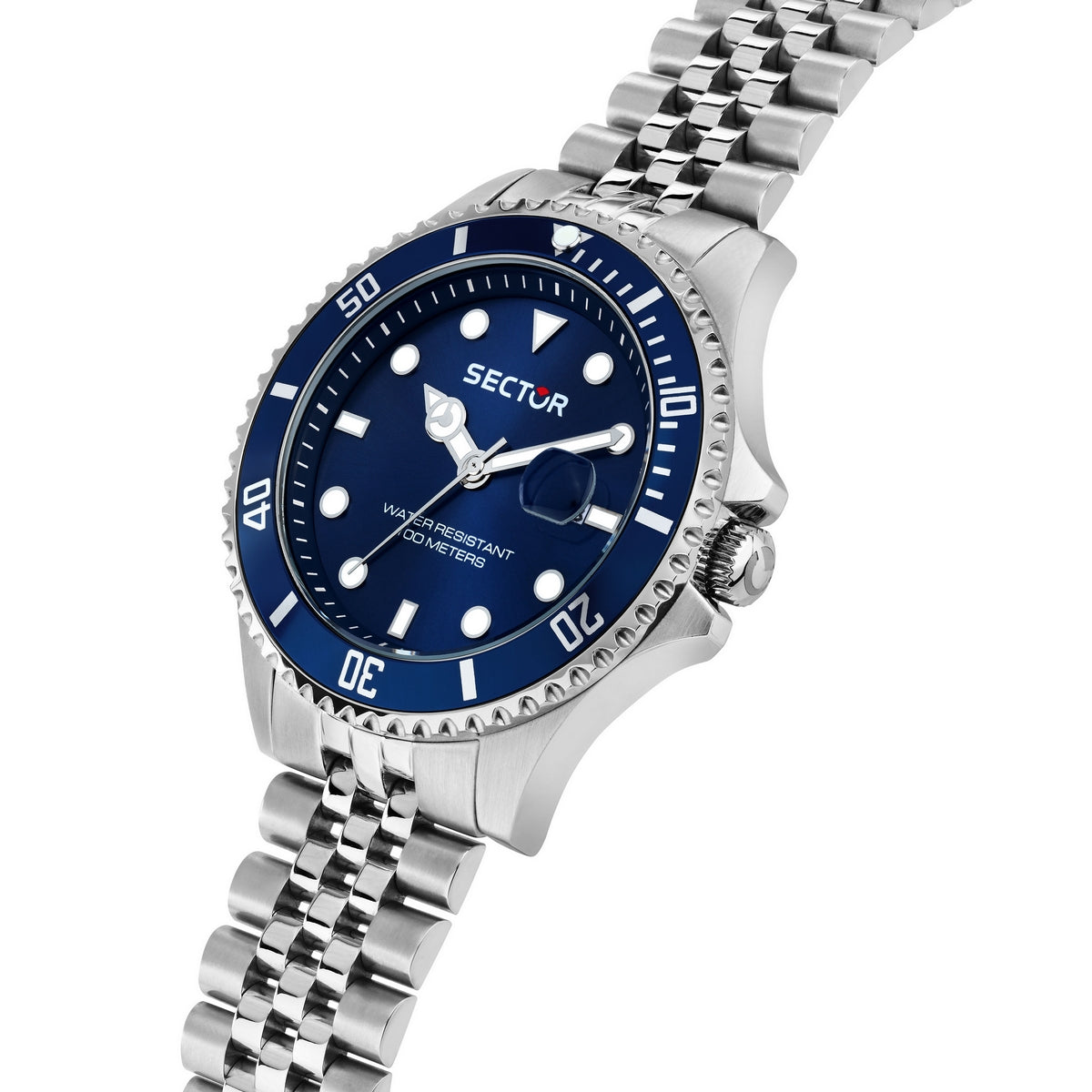 sector 230 43mm 3h blue dial bracelet stainless steel