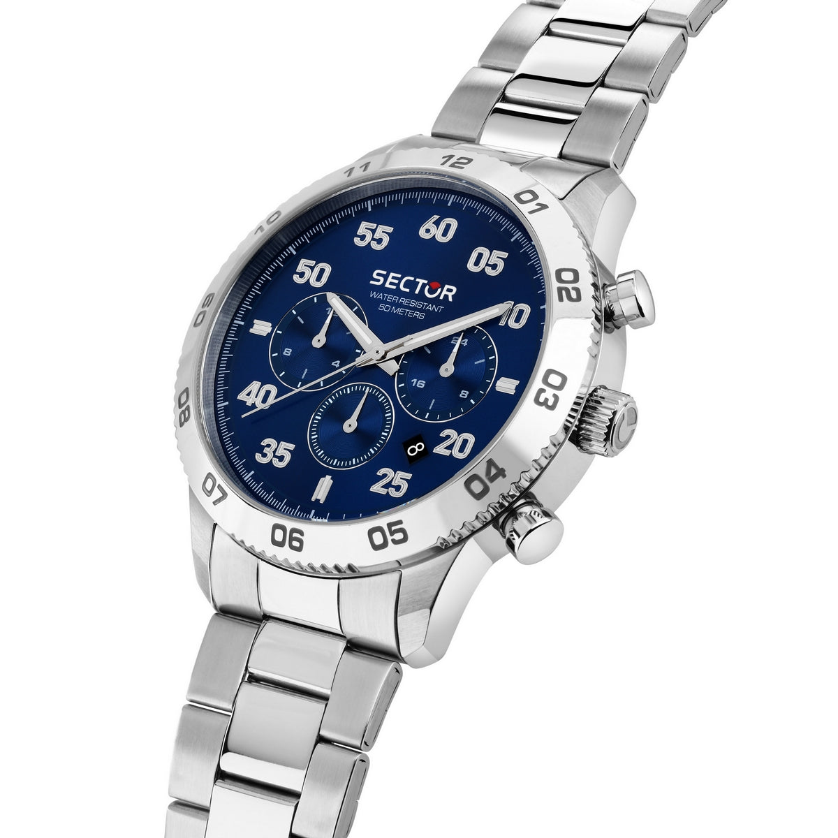 sector 270 45mm mult blue dial stainless steel bracelet