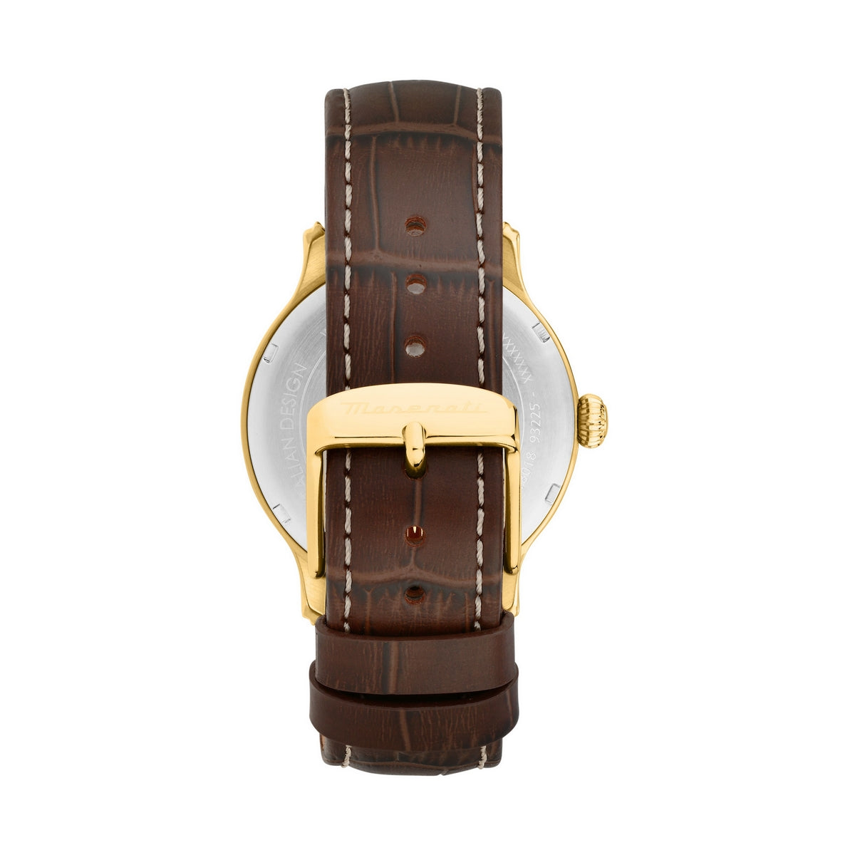 maserati epoca slim 40mm 3h silver dial brown strap
