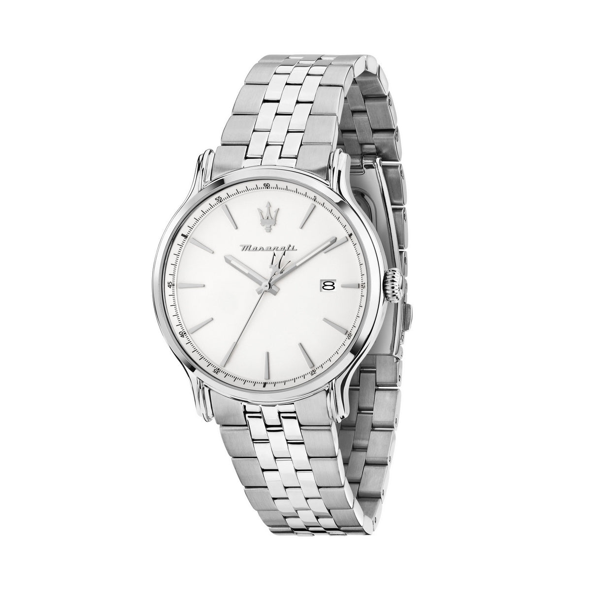 maserati epoca slim 40mm 3h silver dial stainless steel bracelet