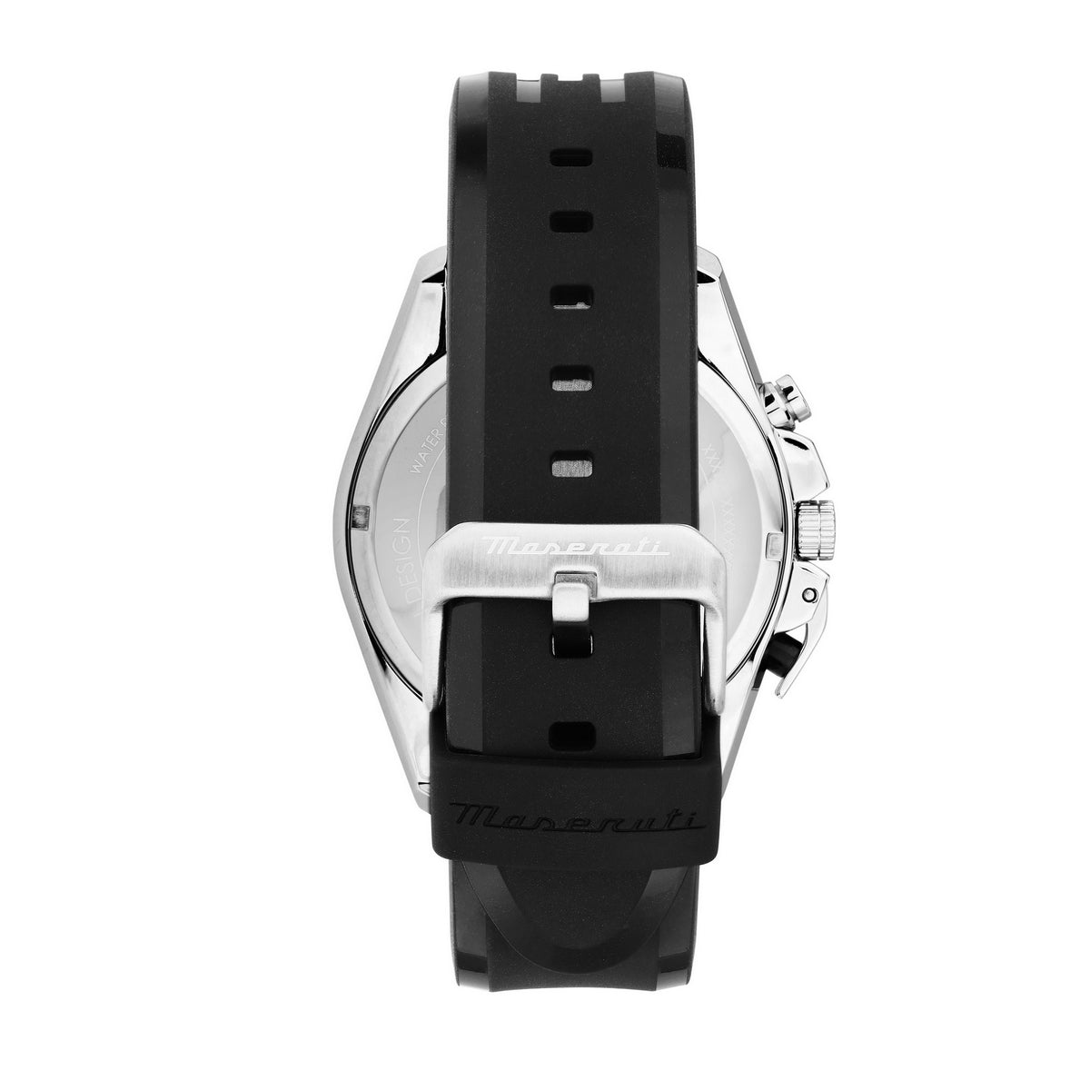 maserati traguardo 43mm chrono black dial black strap