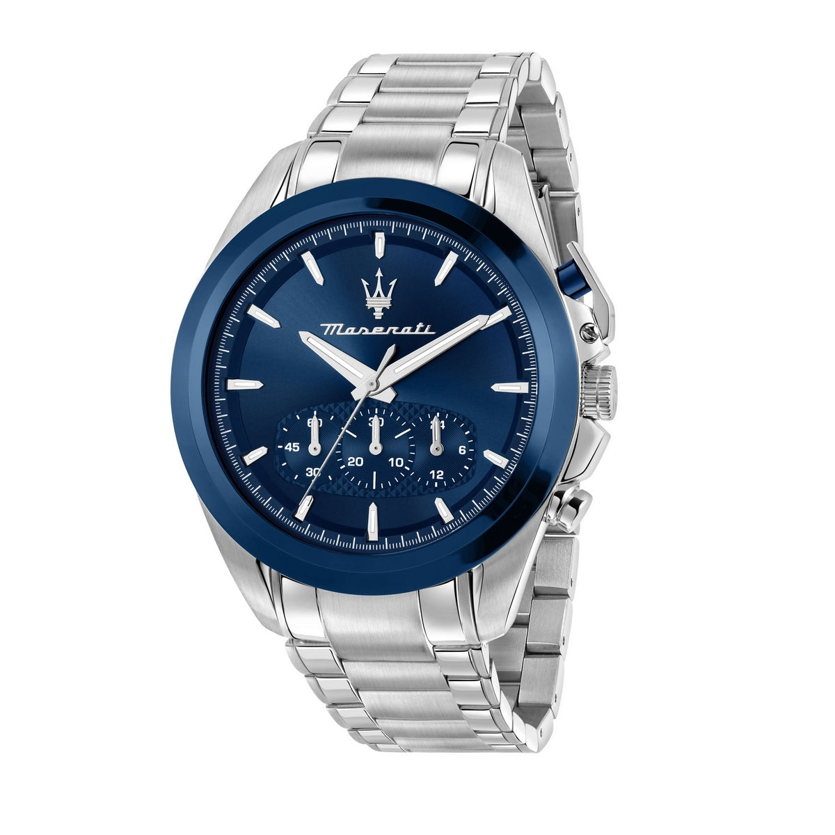 maserati traguardo 43mm chrono ocean blue dia stainless steel bracelet