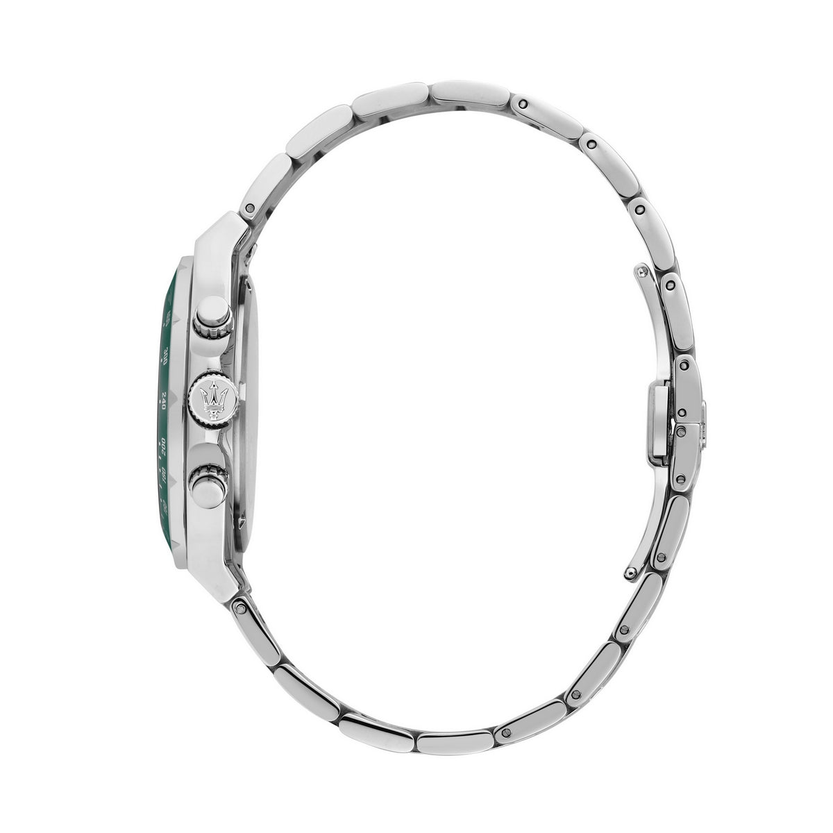 maserati sfida 41mm chronograph emerald dial stainless steel bracelet
