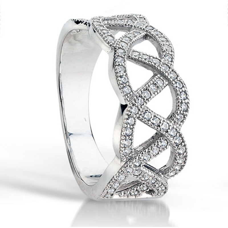 entwined pave set ring size 52