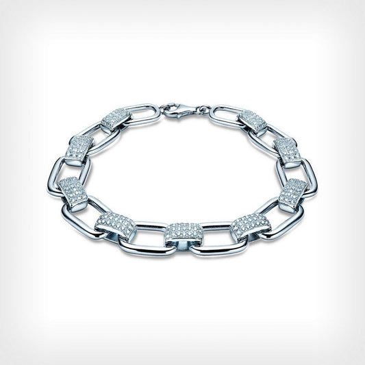 open link stone set bracelet