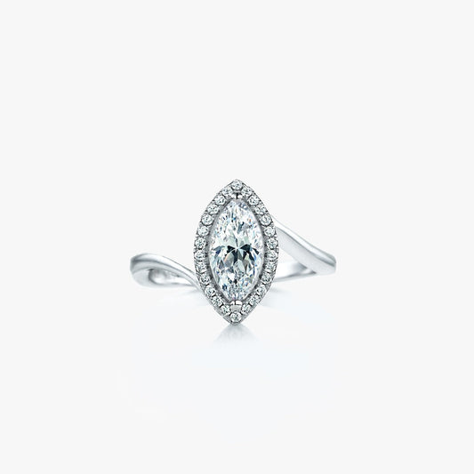 marquise raised center white stone with stonset outline size 54