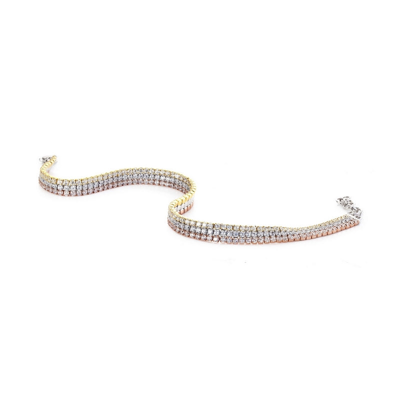 real effect three strand tennis bracelet