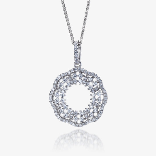 real effect stone-set flower outline with half cubic zirconia filling. hand finished with our finest sterling silver.