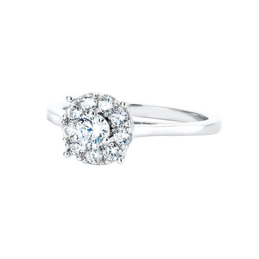 real effect stone set cluster ring o