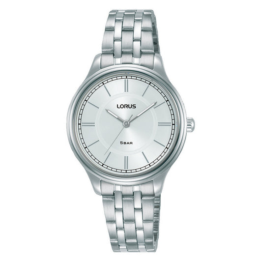 lorus quartz  ladies stainless steel silver dial bracelet watch
