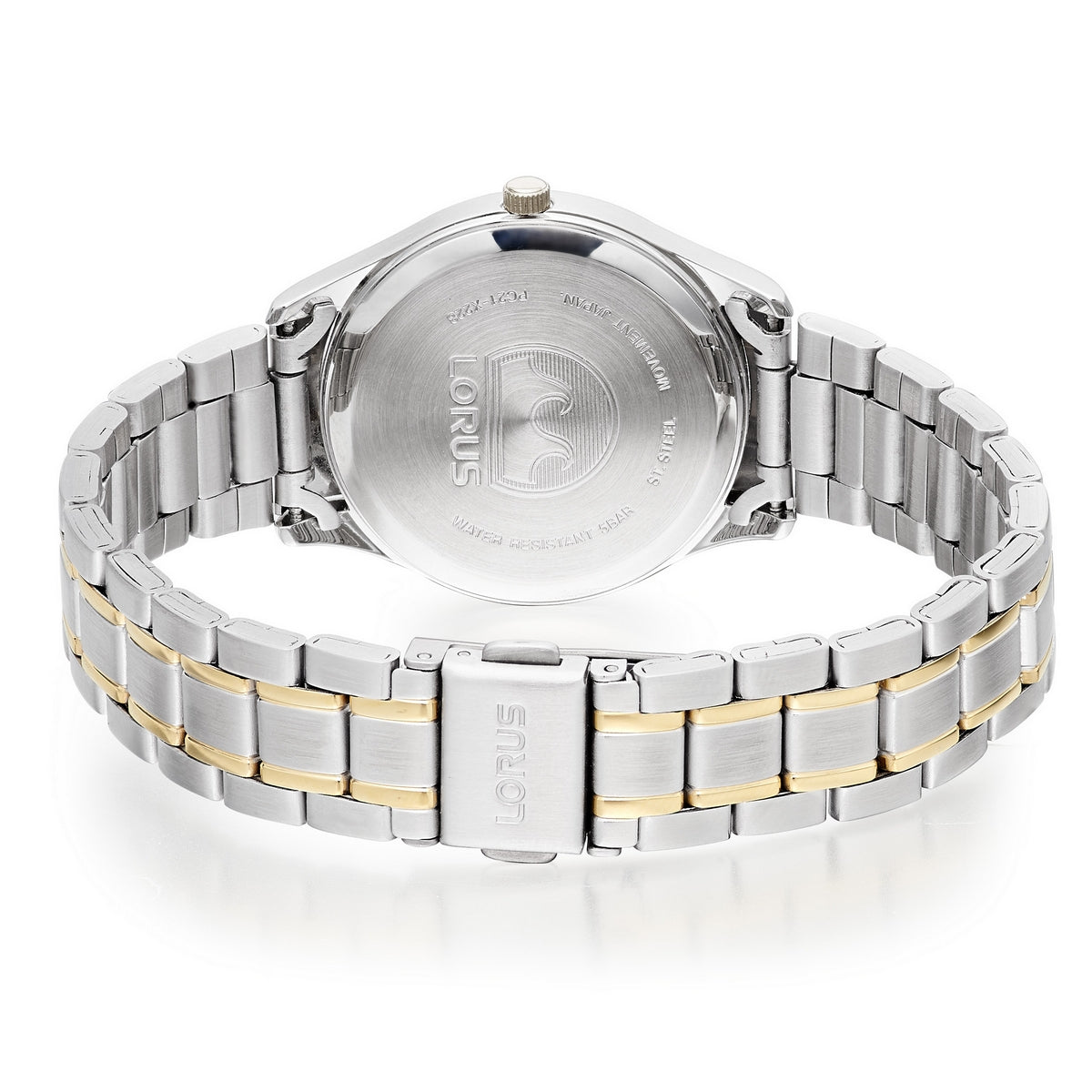 lorus quartz ladies two tone stainless steel white dial bracelet watch