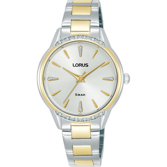 lorus quartz ladies two tone white dial bracelet watch