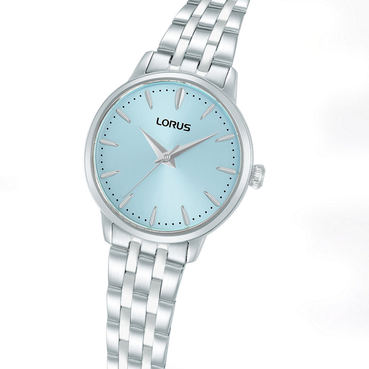 lorus quartz ladies stainless steel blue dial bracelet watch