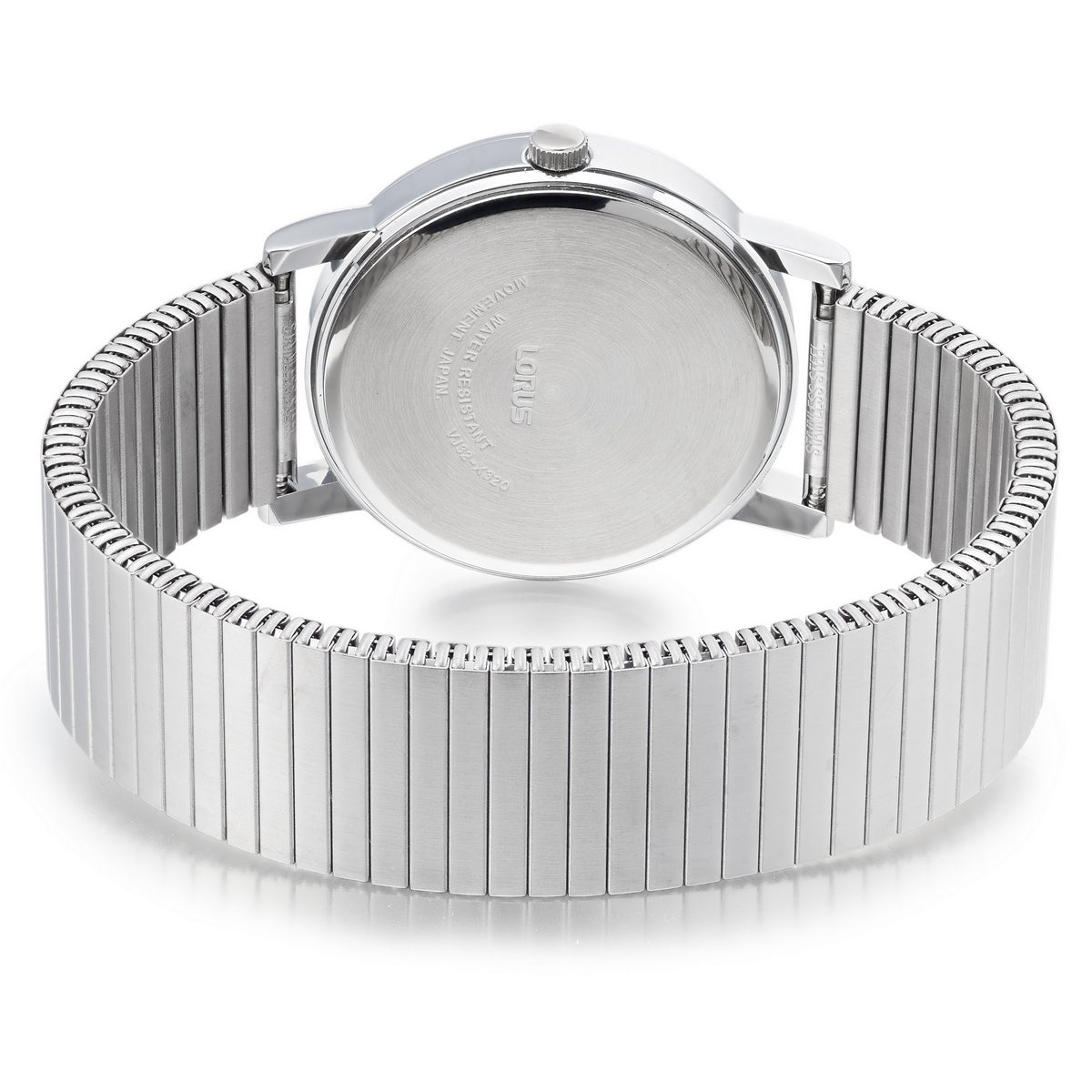 lorus quartz gents stainless steel white dial expand