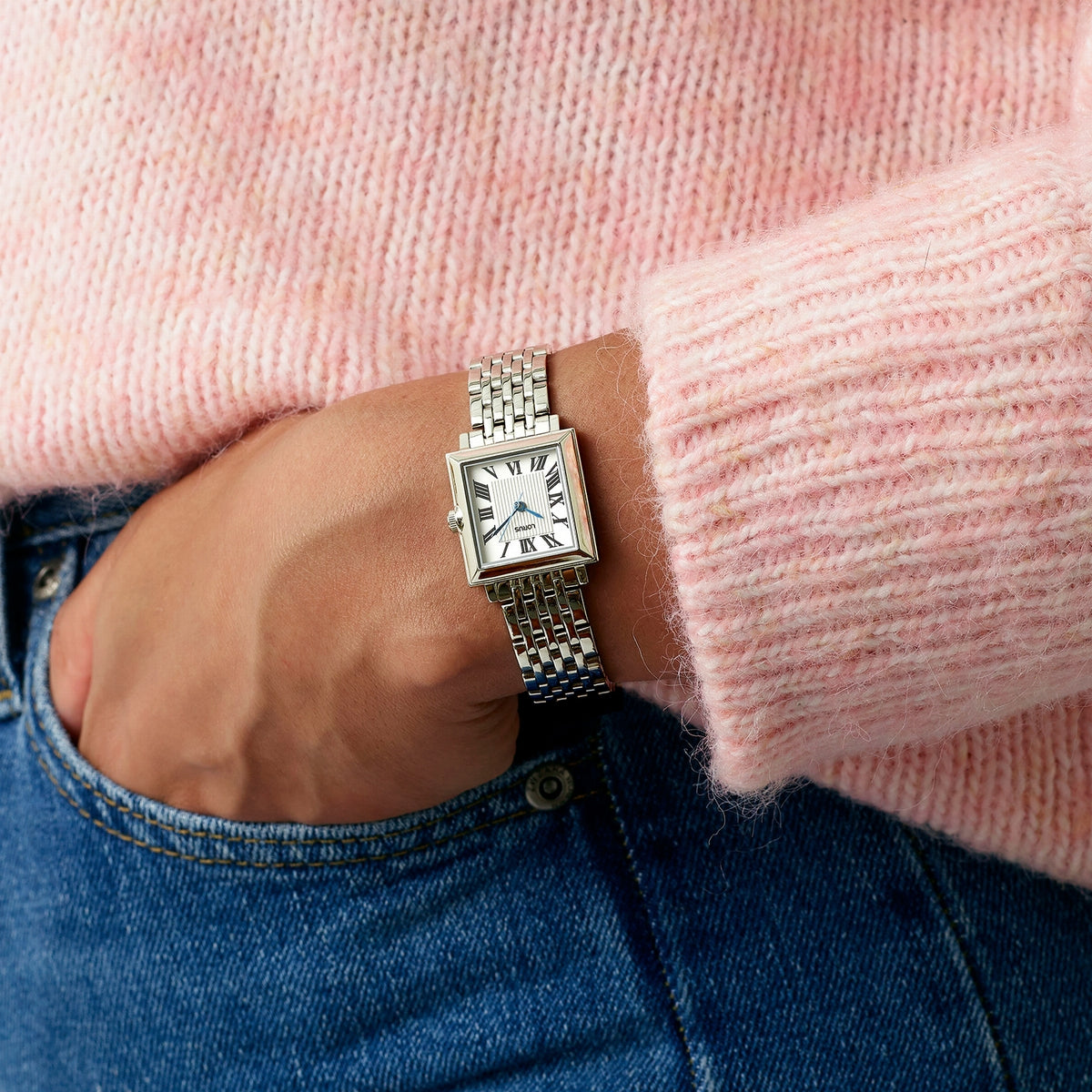 lorus quartz ladies stainless steel white dial bracelet watch