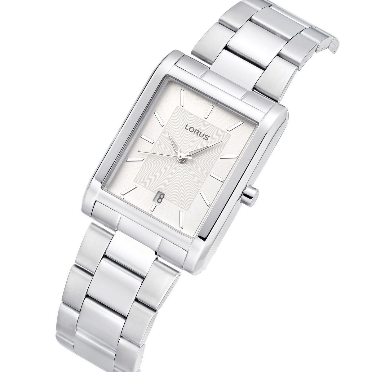 lorus quartz gents stainless steel white dial bracelet watch