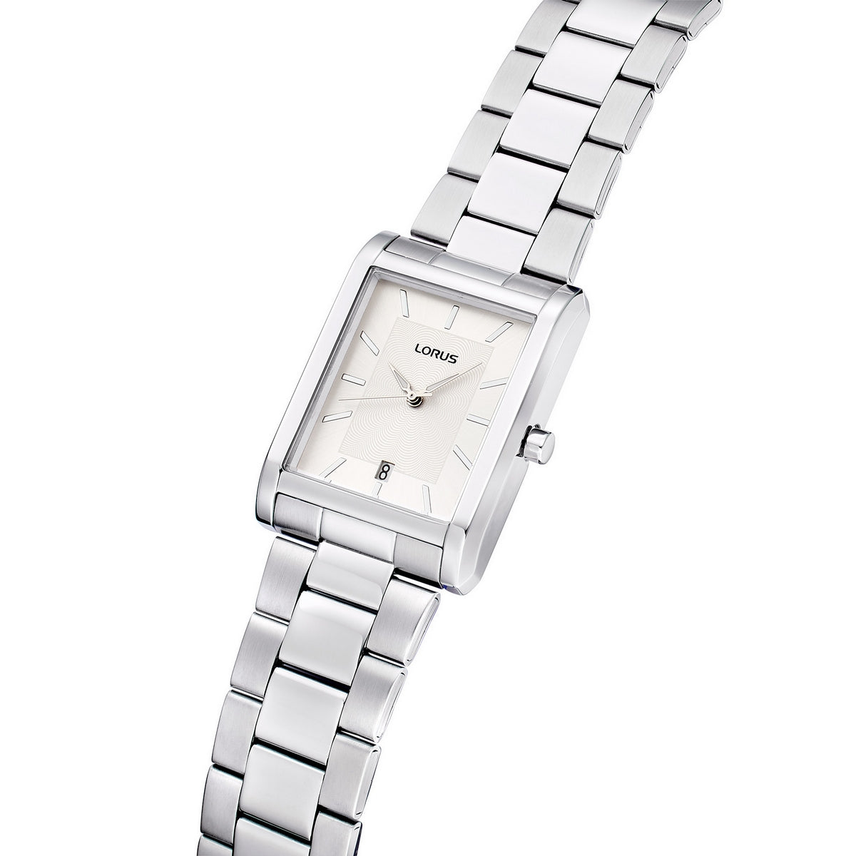 lorus quartz gents stainless steel white dial bracelet watch