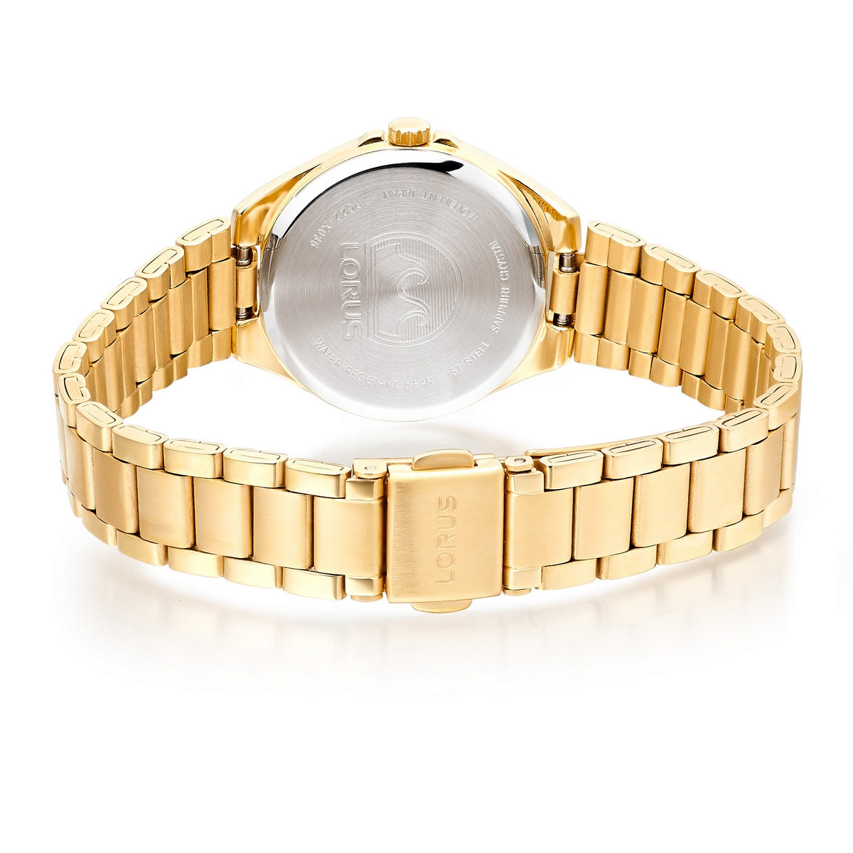 lorus quartz ladies gold plated champagne dial bracelet watch