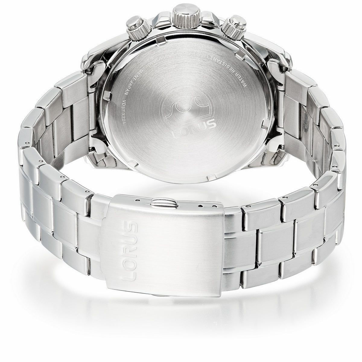 lorus quartz chronograph gents stainless steel blue dial bracelet watch