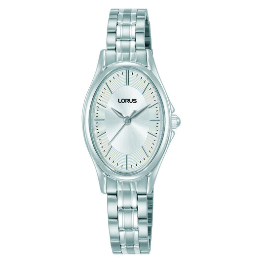lorus quartz ladies stainless steel white dial bracelet watch