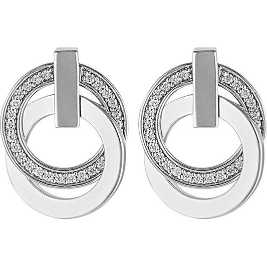 jette earrings silver 925 rhodium plated with cubic zirconia