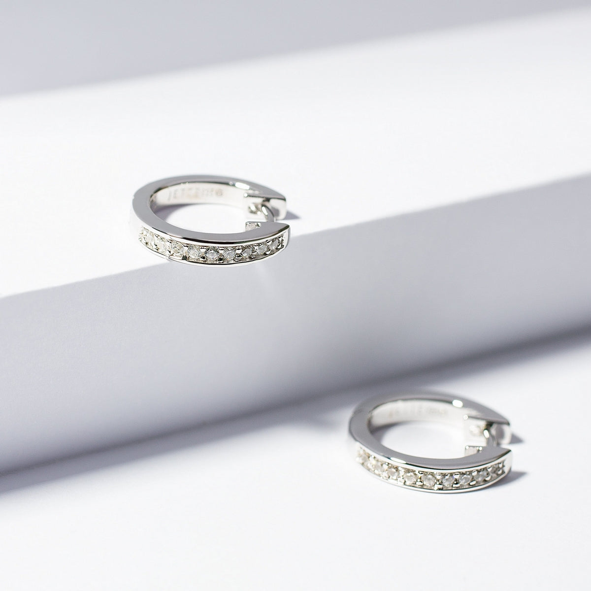 jette earrings silver 925 rhodium plated with cubic zirconia