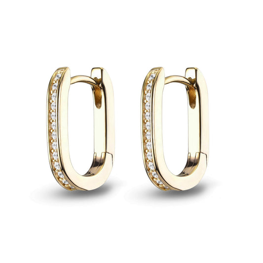 jette earrings silver 925 yellow gold plate with cubic zirconia