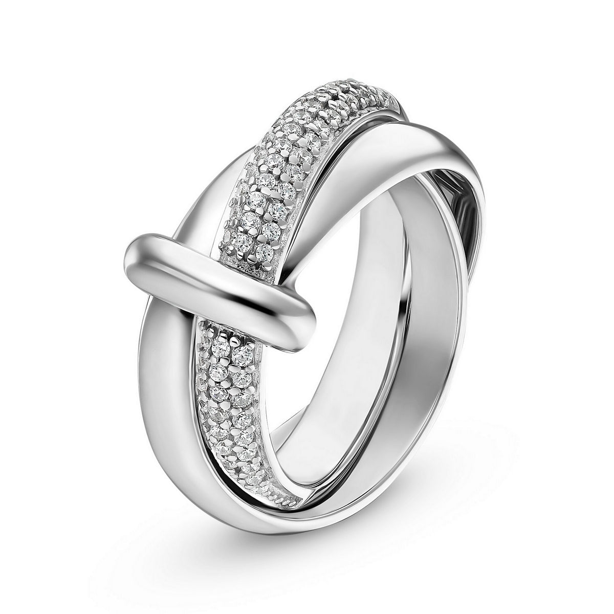jette ring silver 925 rhodium plated with cubic zirconia size55