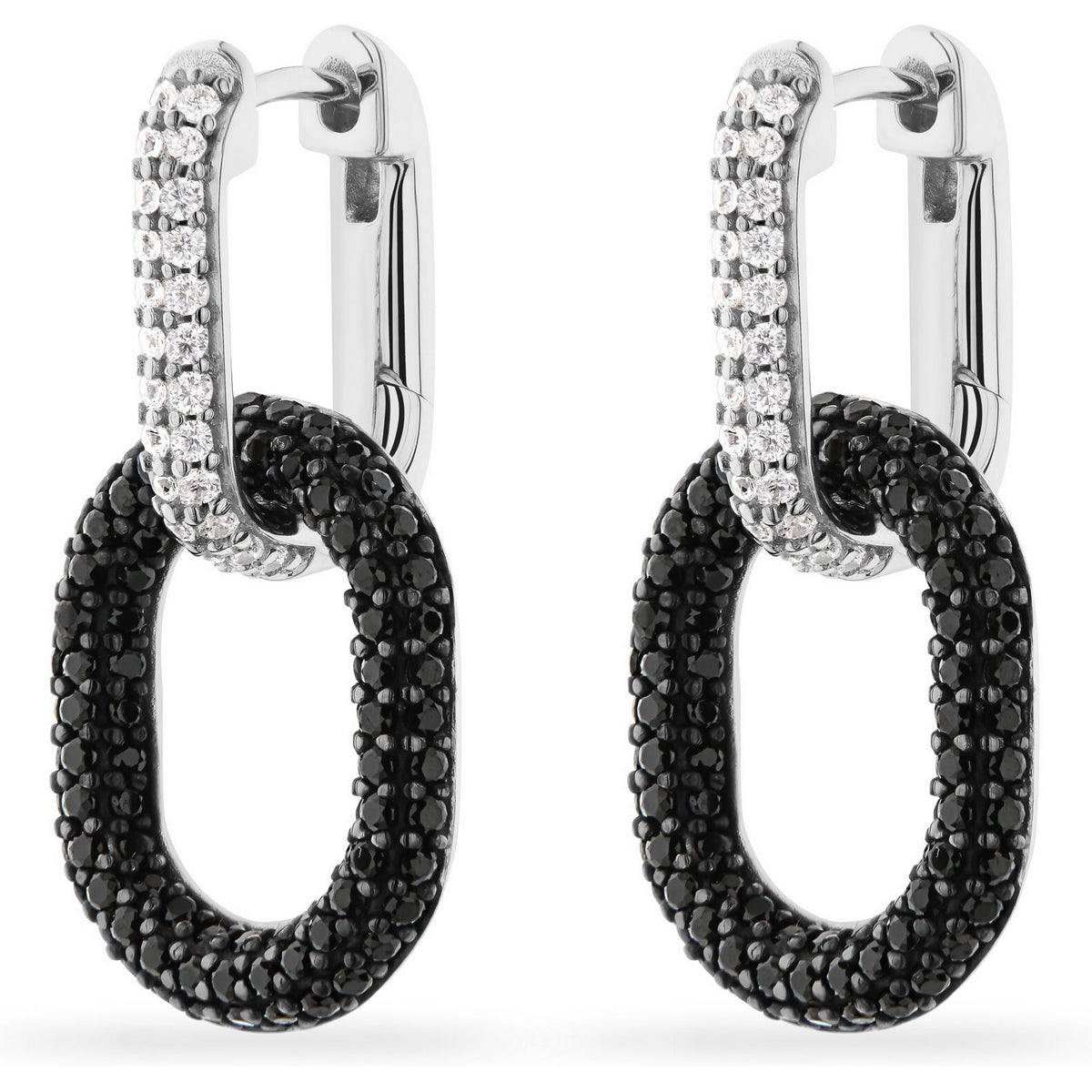 jette earrings silver 925 rhodium plated with cubic zirconia