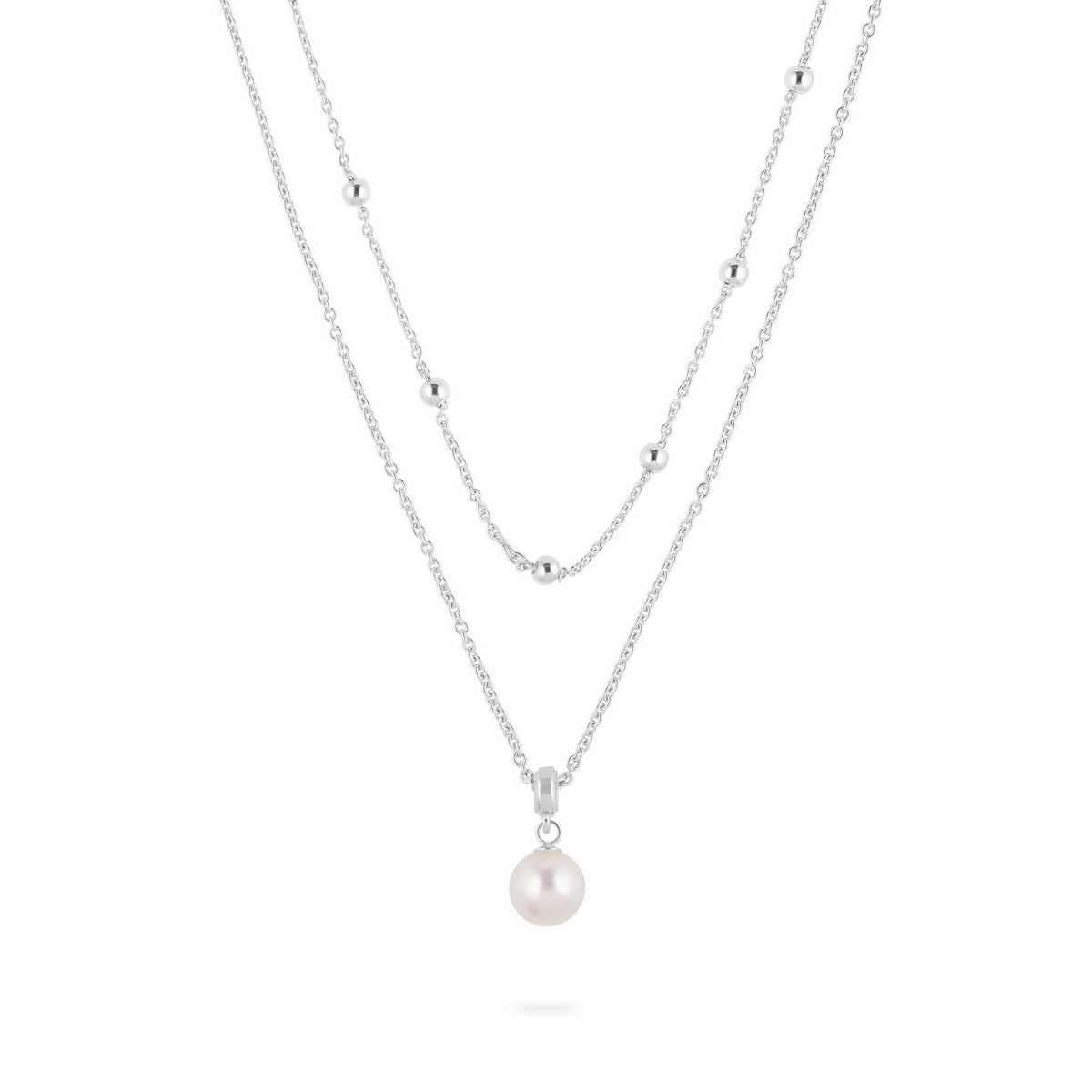 jette necklace silver 925 rhodium plated pea 45+3cm