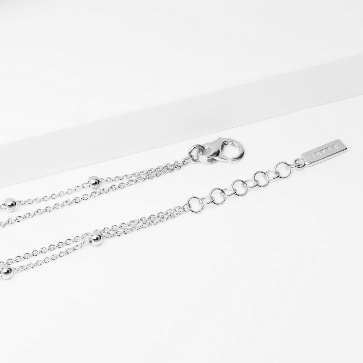 jette necklace silver 925 rhodium plated pea 45+3cm
