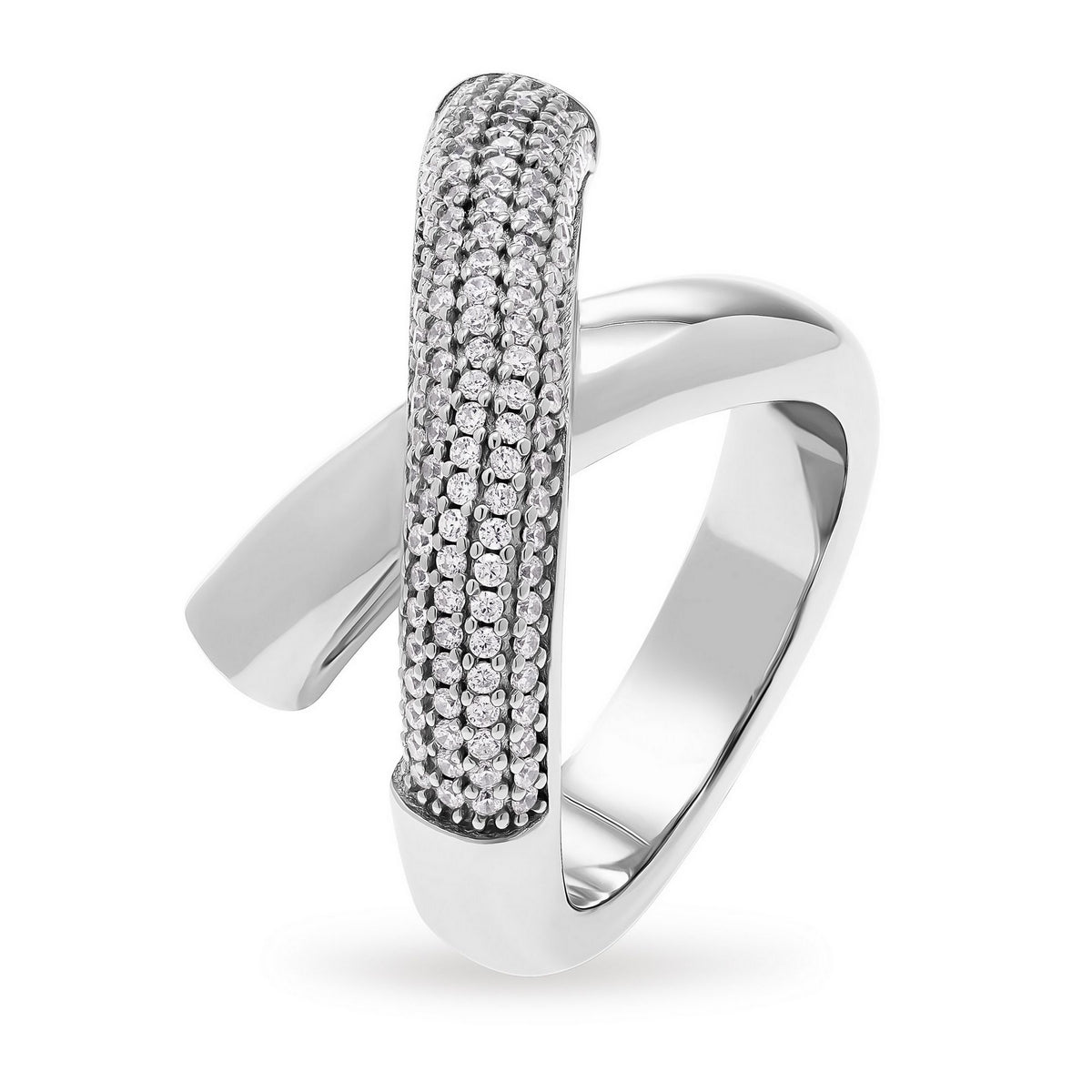 jette ring silver 925 rhodium plated with cubic zirconia size59