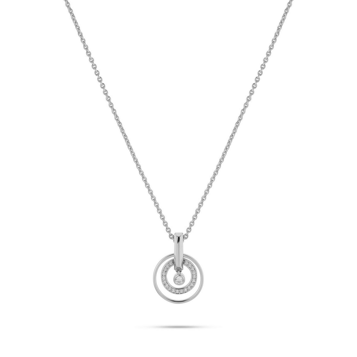 jette necklace silver 925 rhodium plated with cubic zirconia 45+3cm