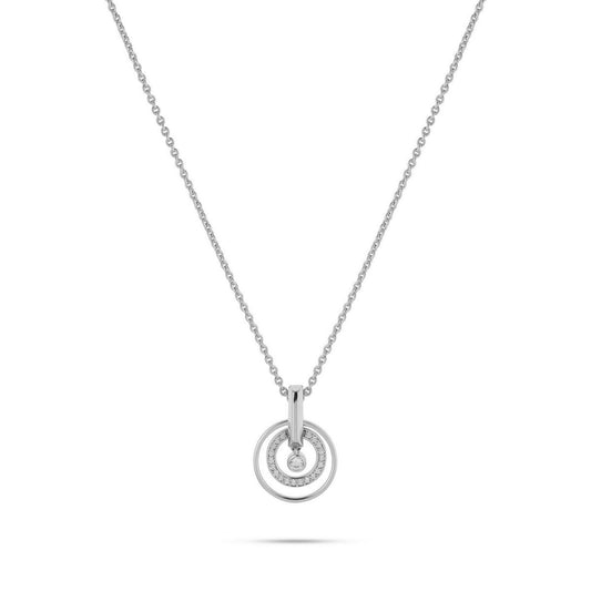 jette necklace silver 925 rhodium plated with cubic zirconia 45+3cm
