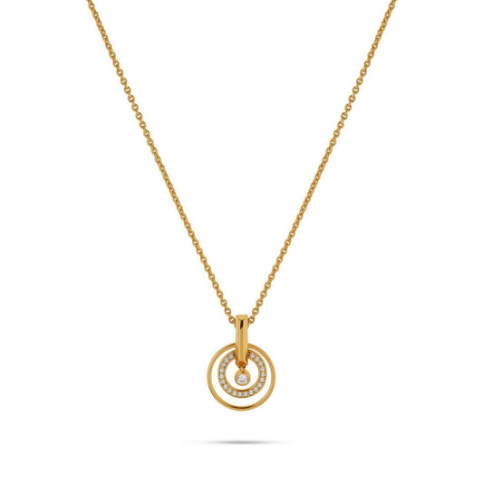 jette necklace silver 925 yellow gold plate with cubic zirconia 45+3cm