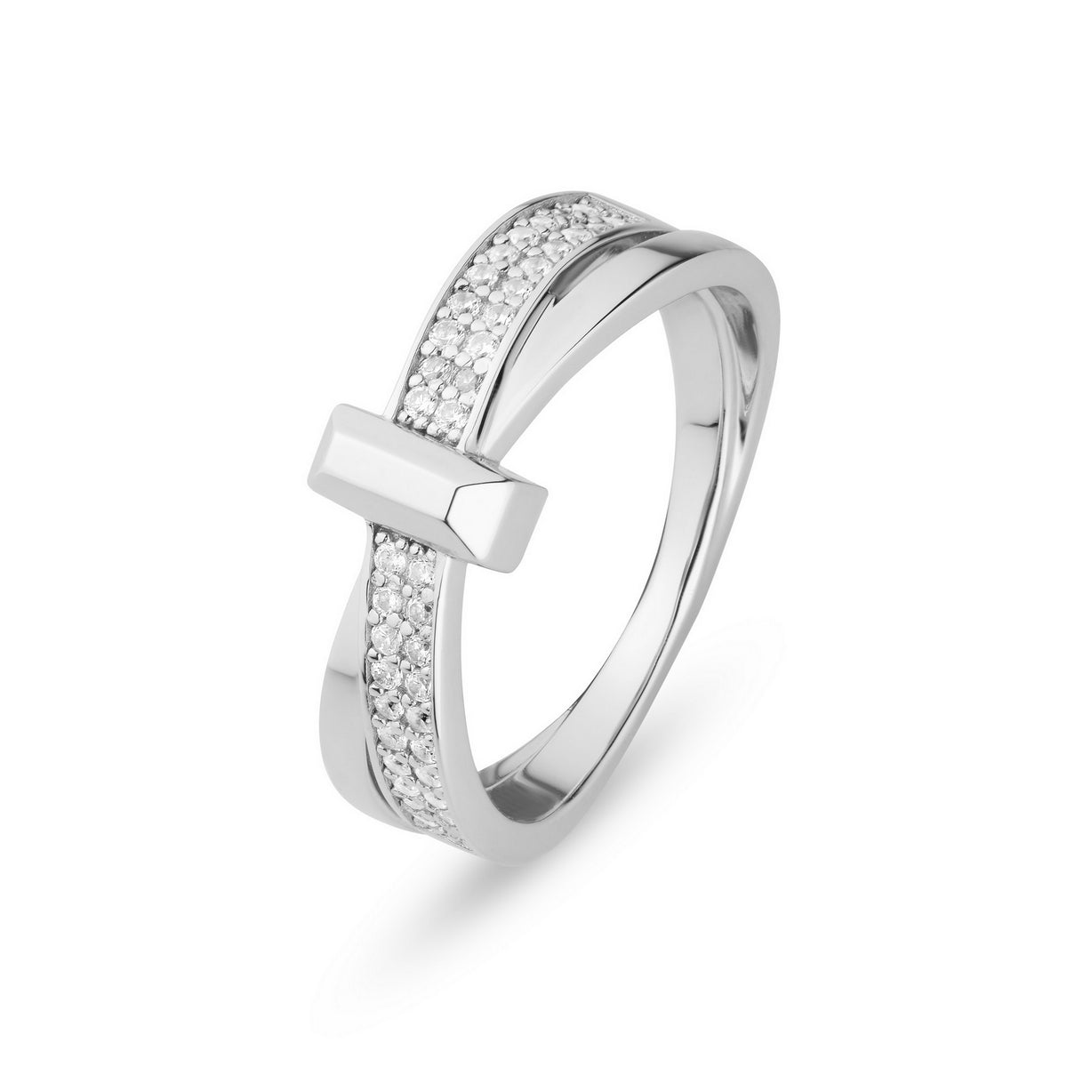 jette ring silver 925 rhodium plated with cubic zirconia size57