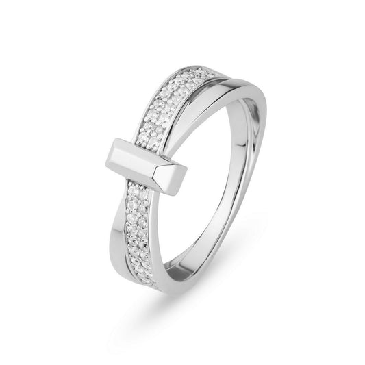jette ring silver 925 rhodium plated with cubic zirconia size59