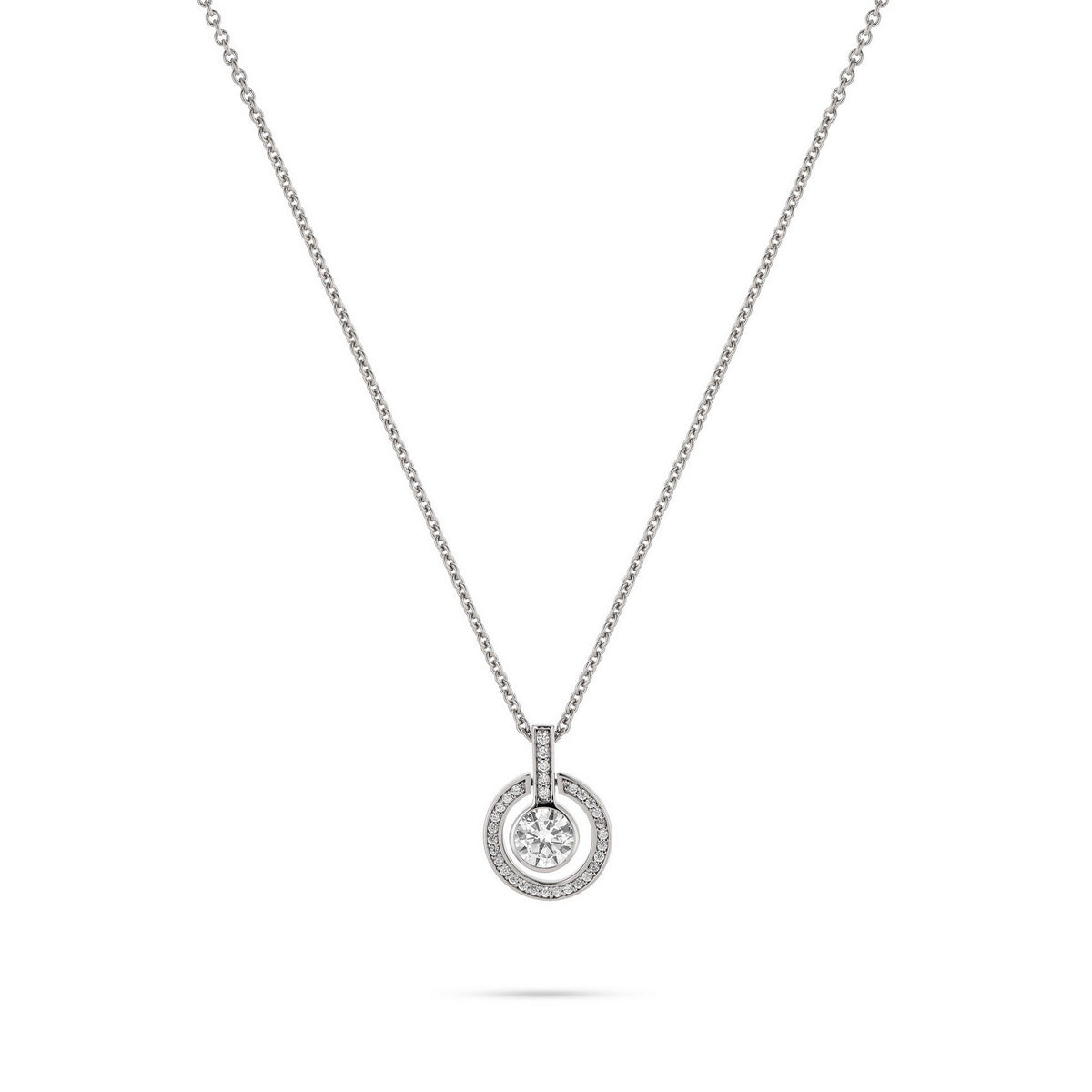 jette necklace silver 925 rhodium plated with cubic zirconia 48cm