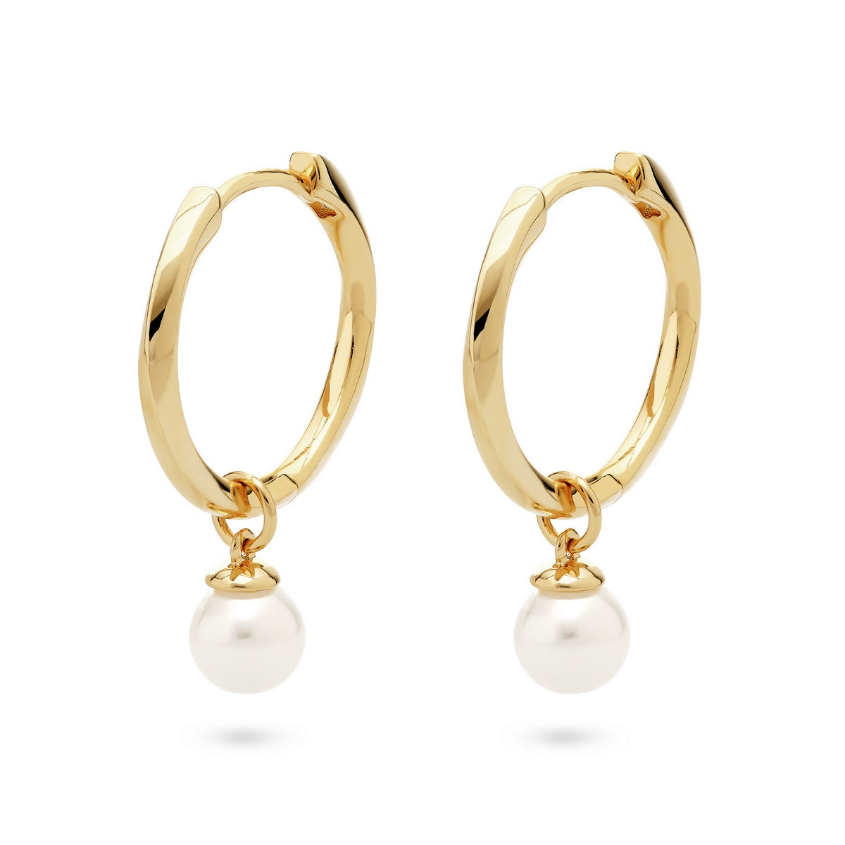 jette earrings silv925 yellow gold plate shell pearl ?2cm