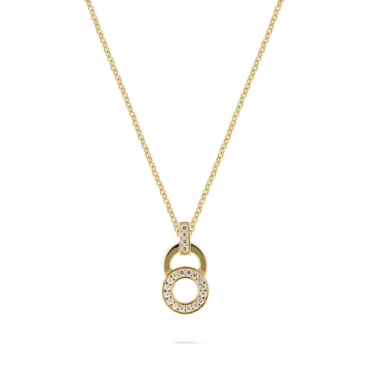 jette necklace silver 925 yellow gold plate with cubic zirconia 48cm