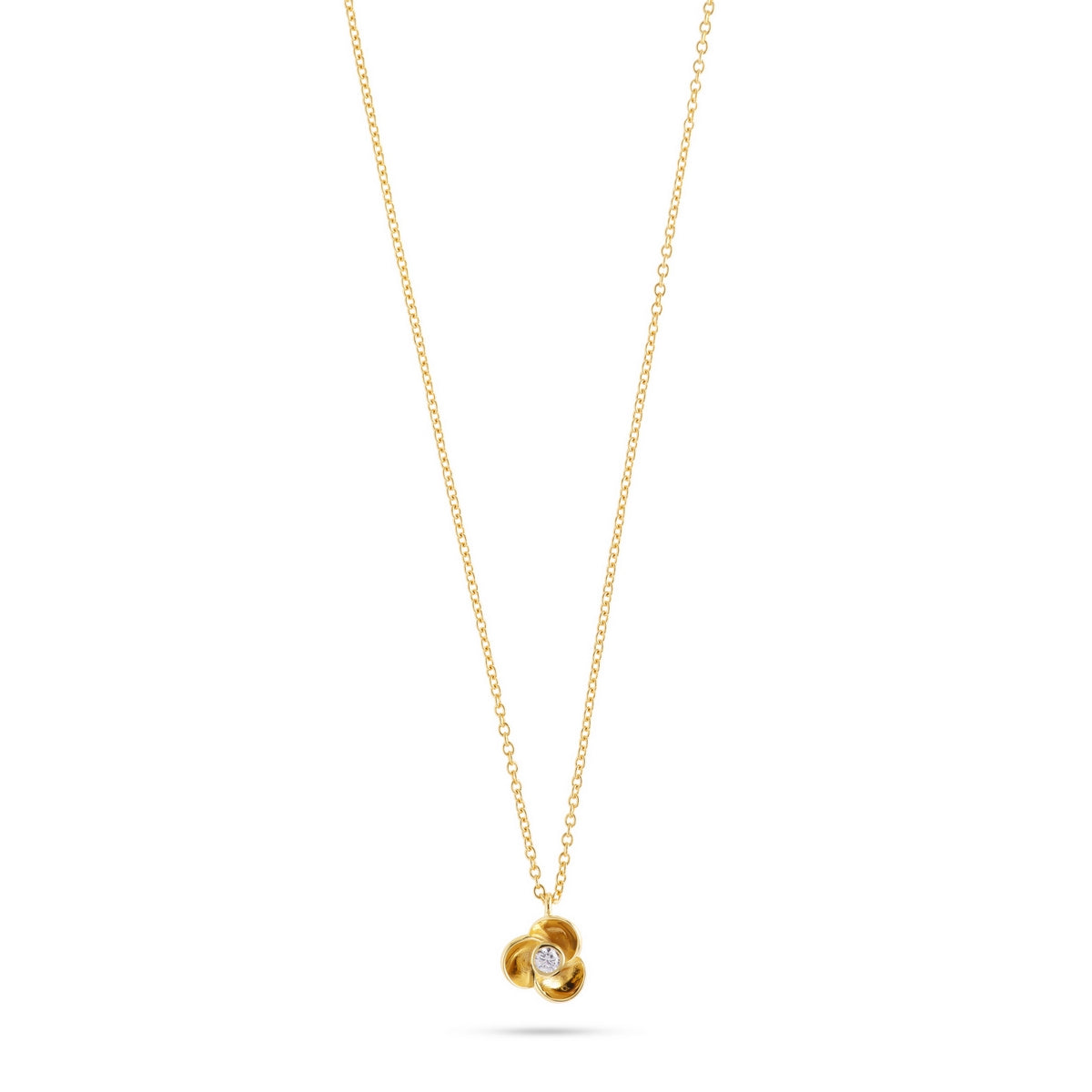 jette necklace silver 925 yellow gold plate with cubic zirconia 45+3cm