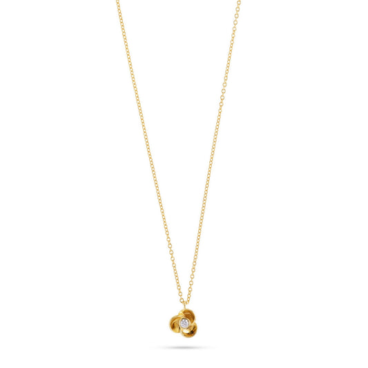 jette necklace silver 925 yellow gold plate with cubic zirconia 45+3cm