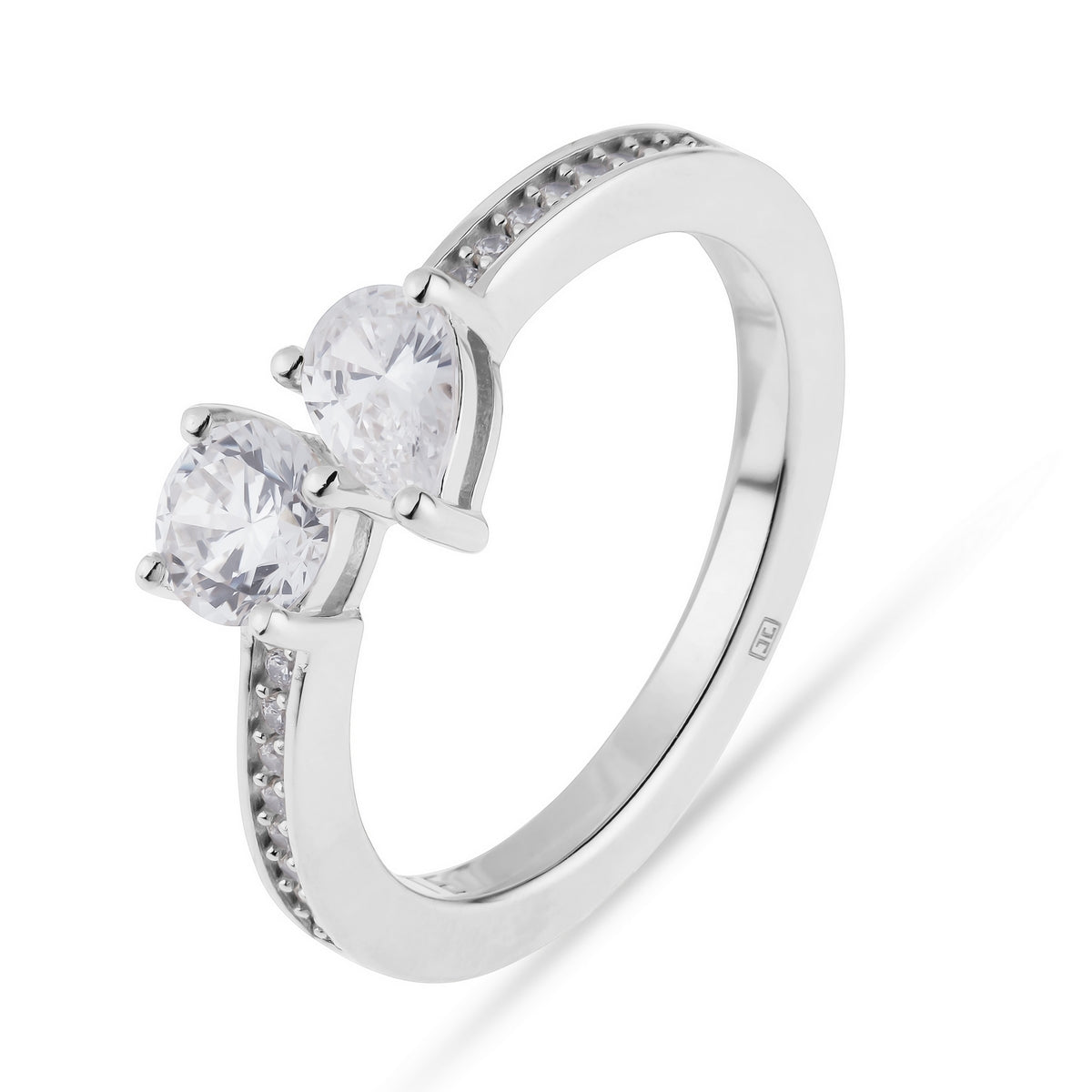 jette ring silver 925 rhodium plated with cubic zirconia size55