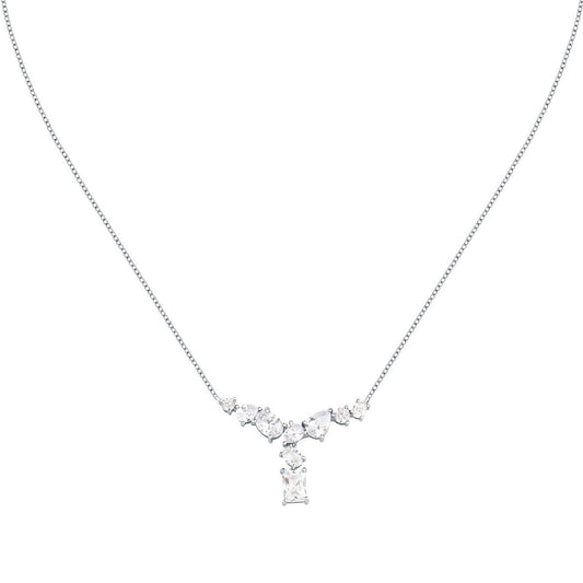 morellato silver riflessi necklace s925 rhodium cz white 40+5cm