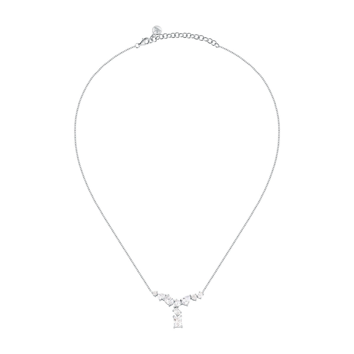 morellato silver riflessi necklace s925 rhodium cz white 40+5cm