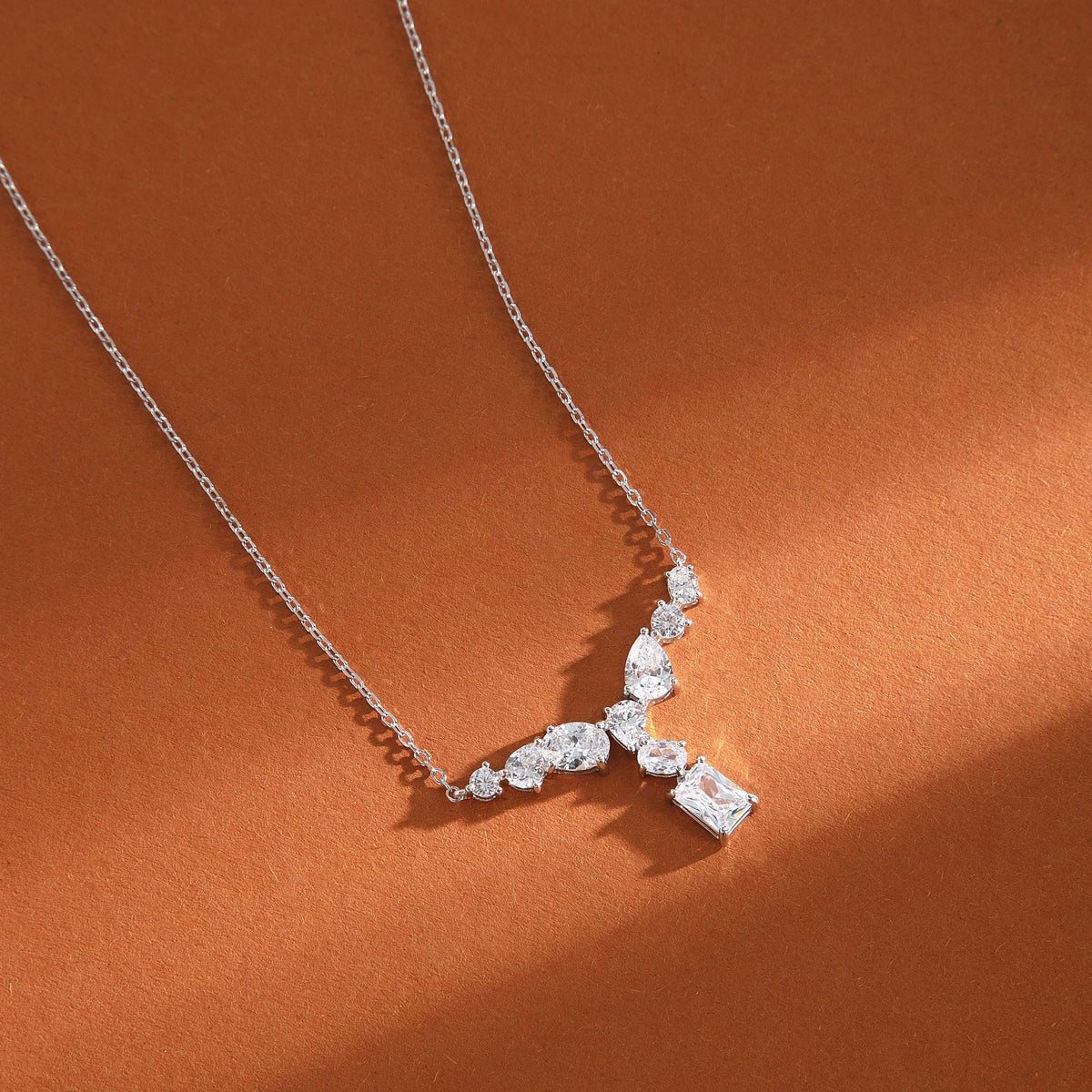 morellato silver riflessi necklace s925 rhodium cz white 40+5cm