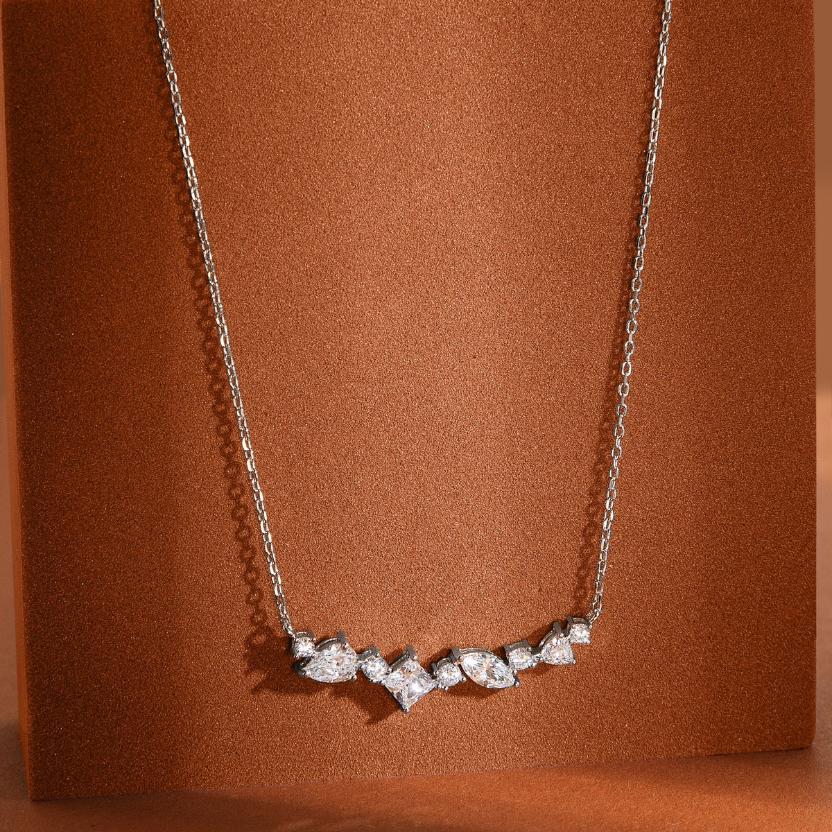 morellato silver riflessi necklace s925 rhodium cz white 40+5cm