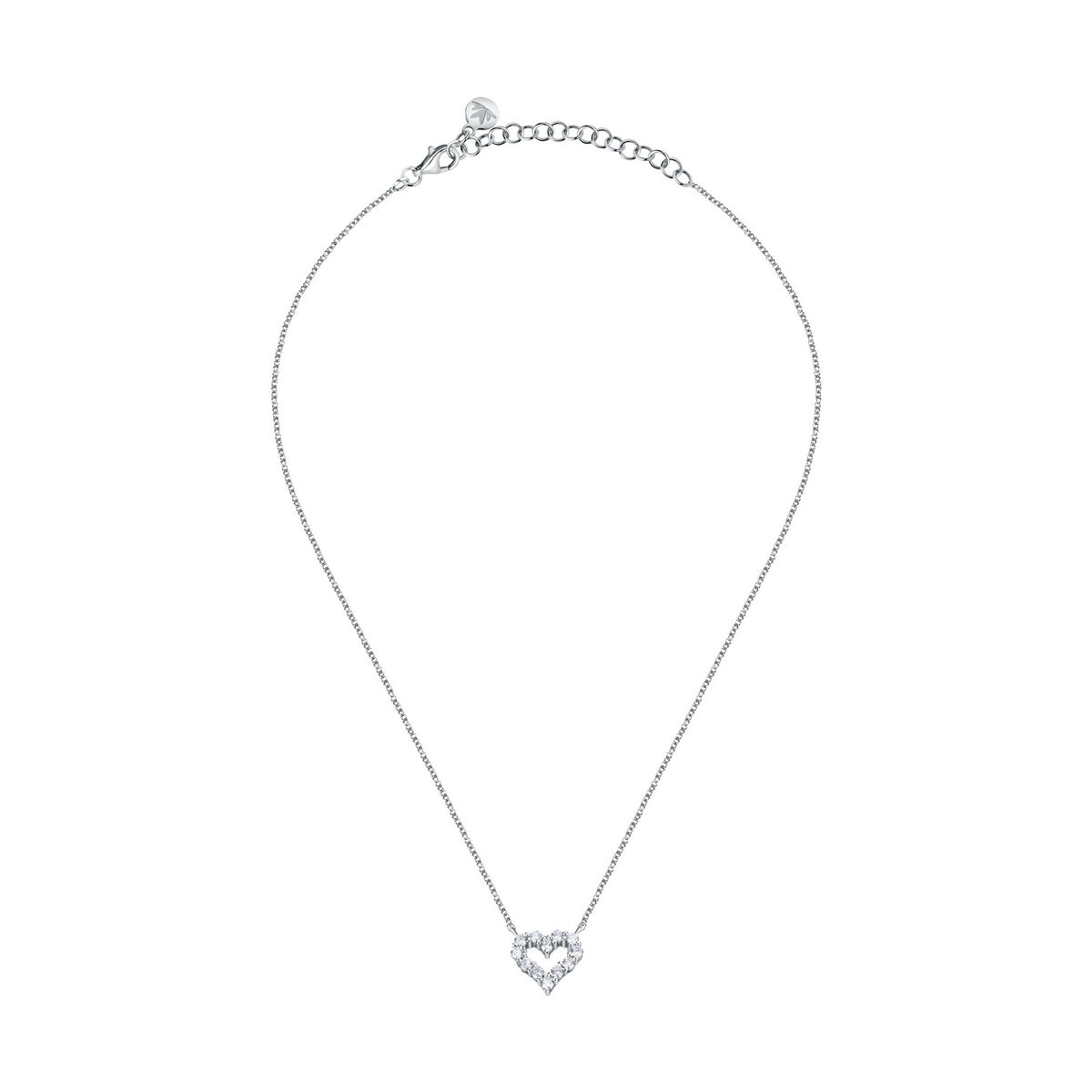 tesori pendant 925 silver  heart cz 35+5cm