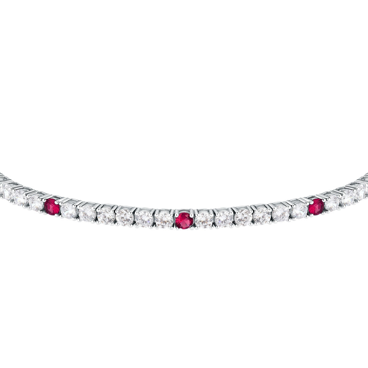 tesori bracelet 925 silver white & ruby solo  cz 19cm