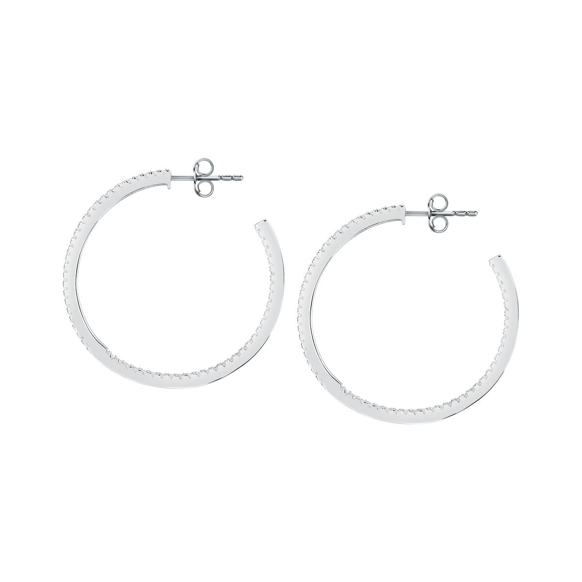 tesori hoop earrings 925 silver white cz large